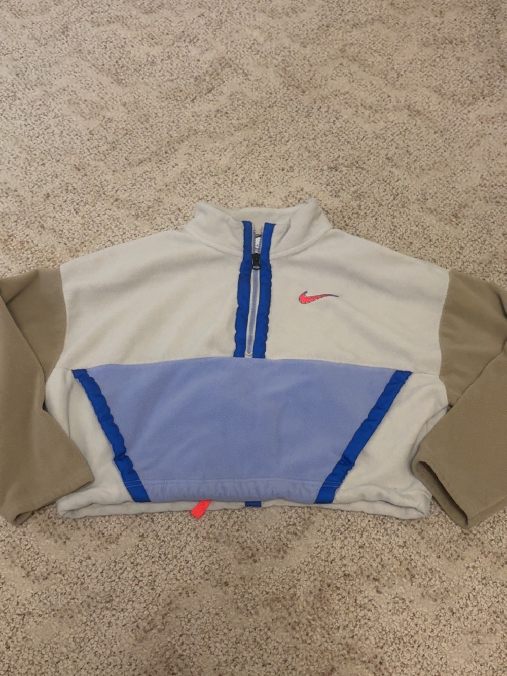 Nike Vintage Colorblock Cropped 1/4-Zip Fleece Sweatshirt